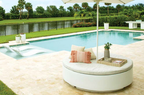 Rounded pool sunbed