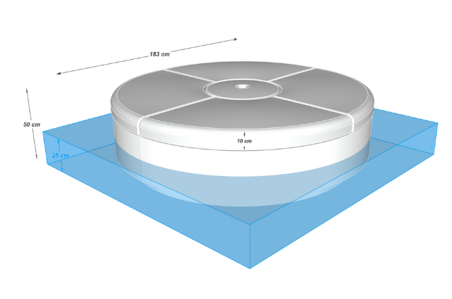 Rounded pool sunbed