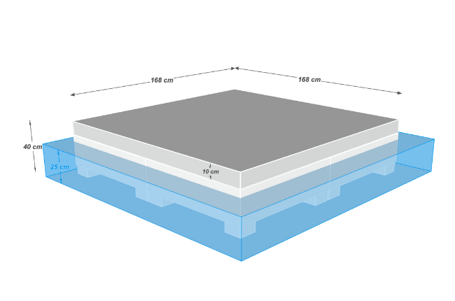Square pool sunbed