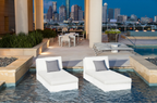 Square back pool sunbed