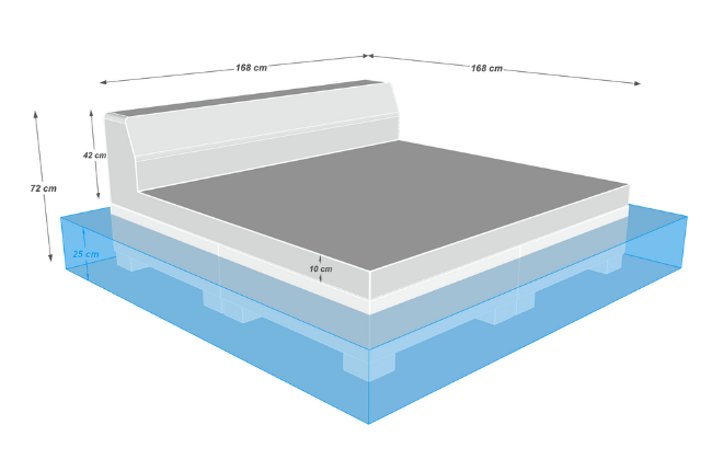 Square back pool sunbed