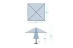 Square pool umbrella