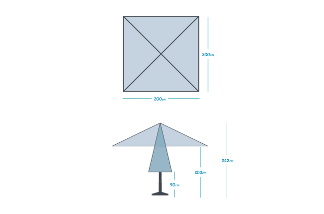 Square pool umbrella