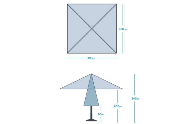 Square pool umbrella