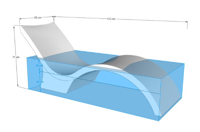 Chaise deep pool lounger