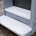 Hot tub storage steps with handrails
