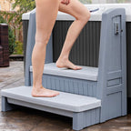 Hot tub storage steps with handrails